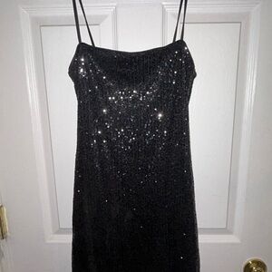 Elegant Black Sequin Dress